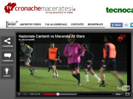 Cronache Maceratesi - Partita All Star vs Nazionale Cantanti